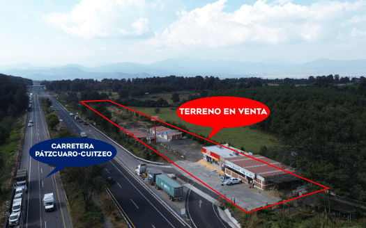 HOTEL, RESTAURANTE Y LOCAL EN VENTA SOBRE AUTOPISTA PÁTZCUARO-CUITZEO