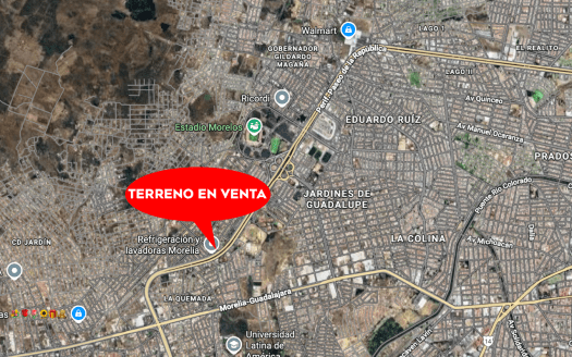 TERRENO EN VENTA EN MORELIA, SOBRE PERIFÉRICO, ZONA CENTRAL, COL. DEFENSORES DE PUEBLA