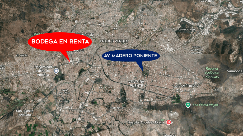 Bodega en renta en Morelia, Av. Madero Poniente 2.1